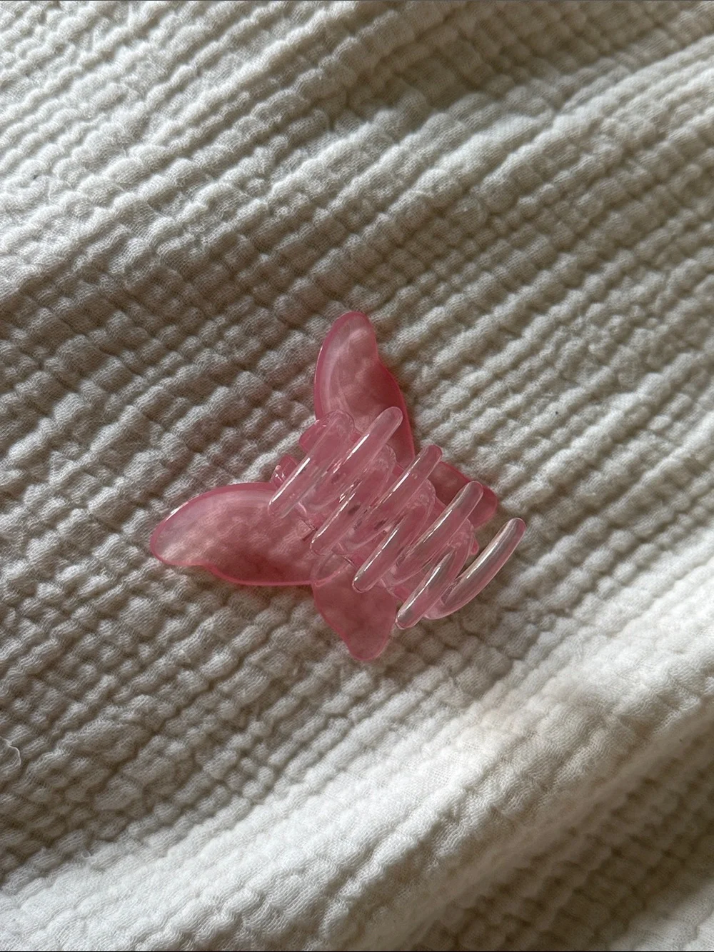 Light pink butterfly hair clip claw pastel baby